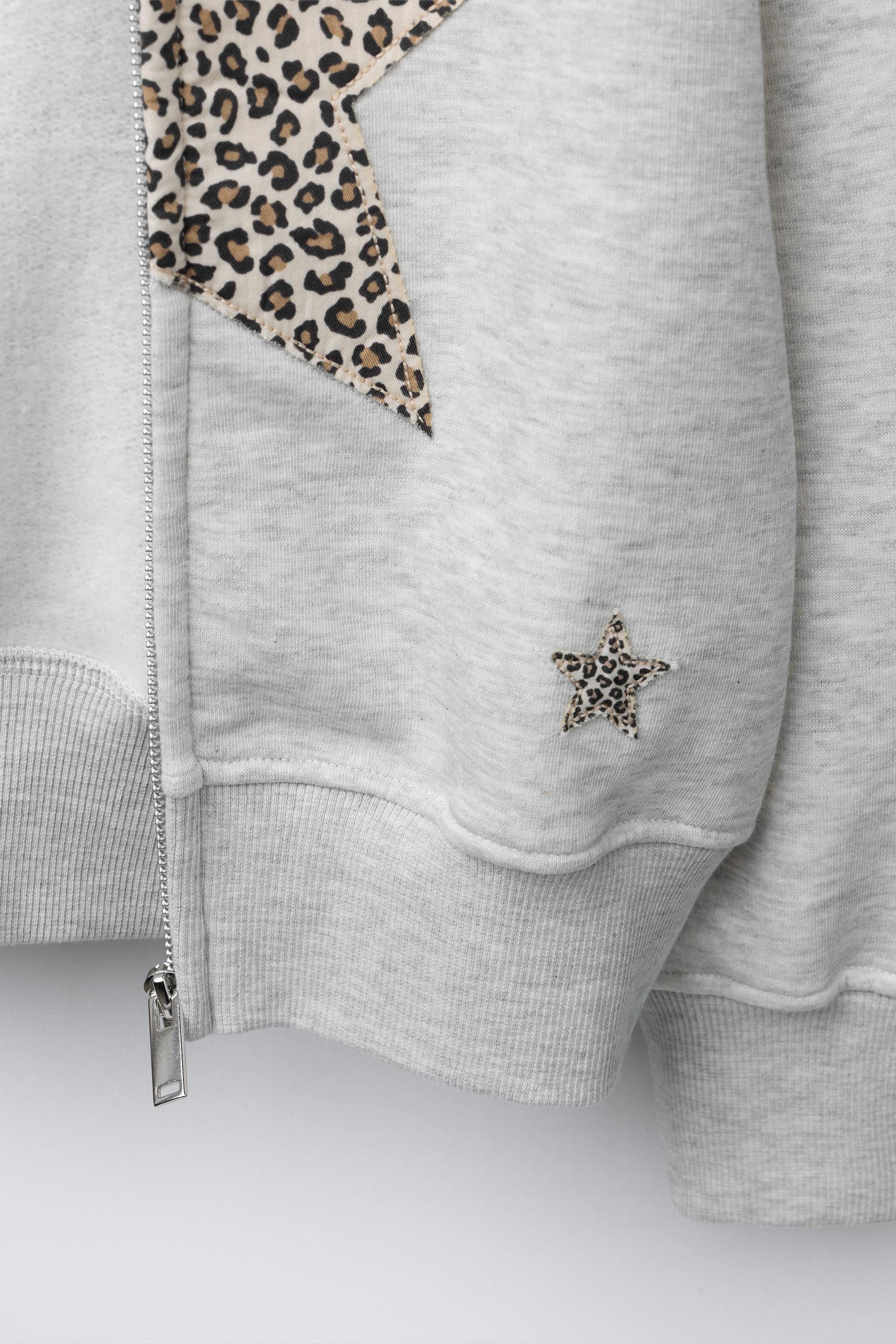 SWEAT ZIPPÉ ÉTOILE ANIMAL PRINT